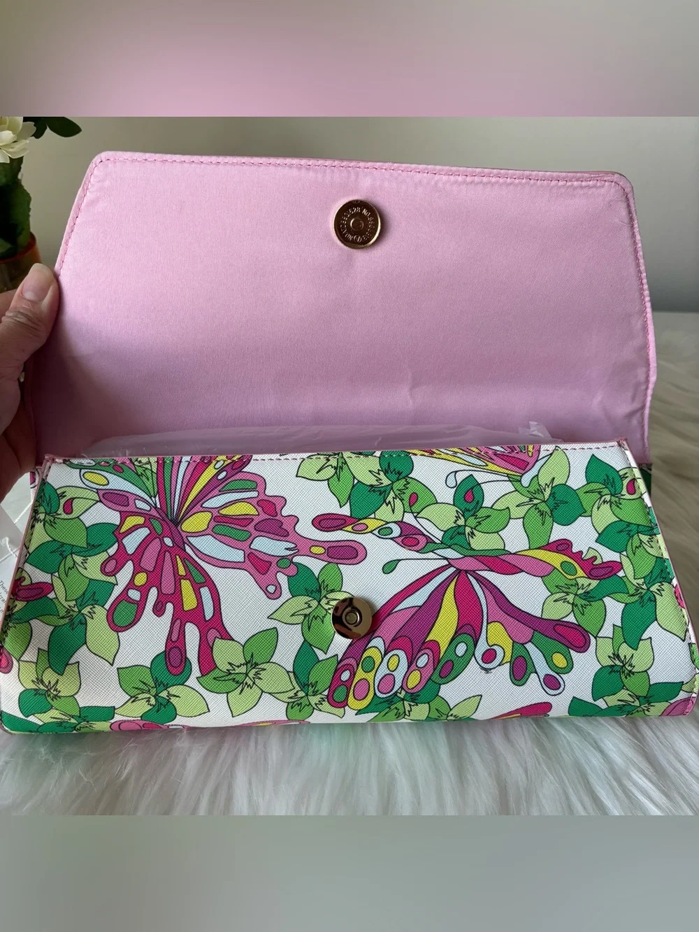 Trina Turk Women Clutch Purse in  “Butterfly” Print  Multicolored NWOT